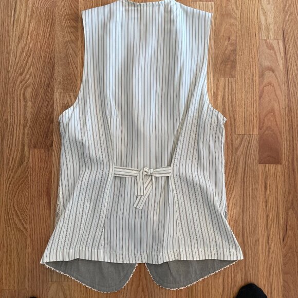 Vtg 90s Dawn Joy Floral Lace Vest Dress Set Sage Green Cream Size 6 Cottagecore - Picture 8 of 16